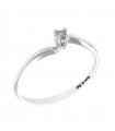 Davite&Delucchi Ring - Solitaire in 18k White Gold with Natural Diamond 0.03 ct - 0