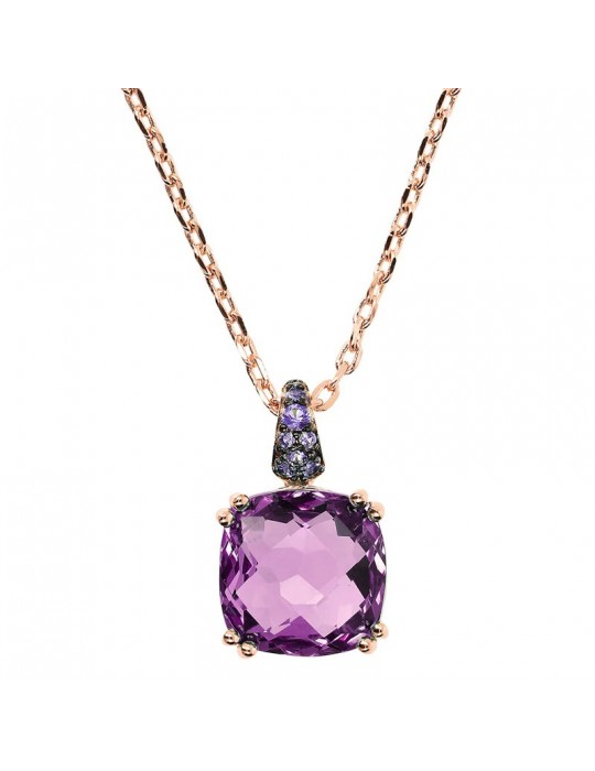 Collana Bronzallure-Preziosa-Catena Rolò-Prisma Gem Viola-WSBZ02180.AM