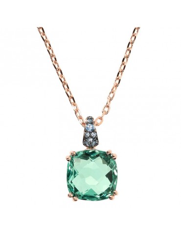 Collana Bronzallure-Preziosa-Catena Rolò-Prisma Gem Verde-WSBZ02180.GREEN