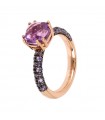 Bronzallure Ring - Precious Rose Gold with Purple Gem Prism - Size 16