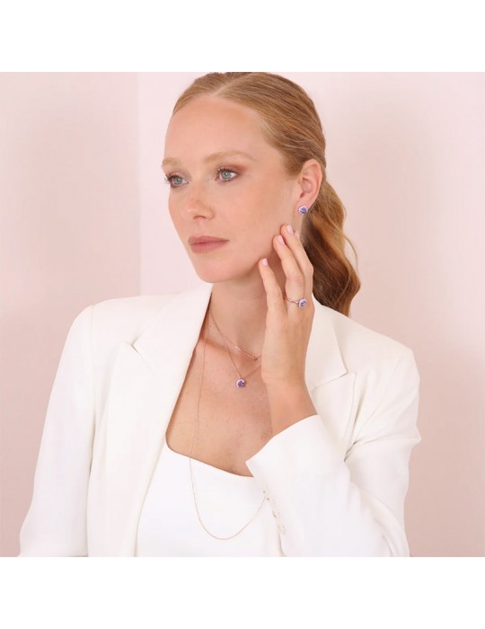 Bronzallure necklace - Miss-Multifilo-Prisma Gem Viola-WSBZ02184.LAV-TA