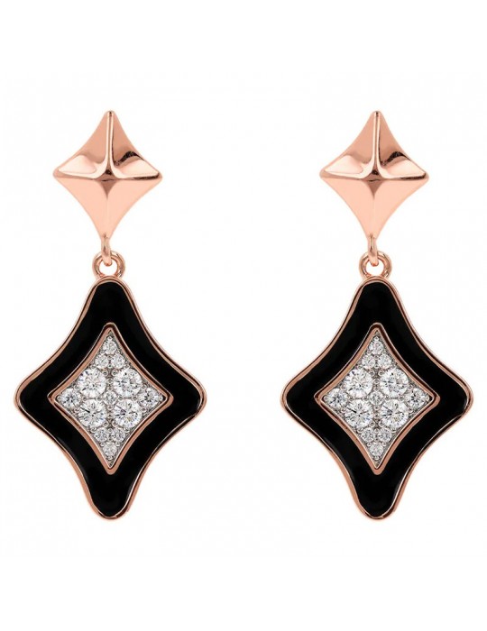 Bronzallure-Alba-Etoile-Onyx-Cubic Zirconia earrings-WSBZ02209.BLK-CZ