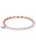 Bronzallure Bracelet for Women - Variegata Rose Gold Elastic with Amethyst Spheres - 0