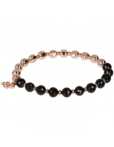 Bronzallure Bracelet - Variegata - Spheres - Black Spinels -WSBZ01431BS