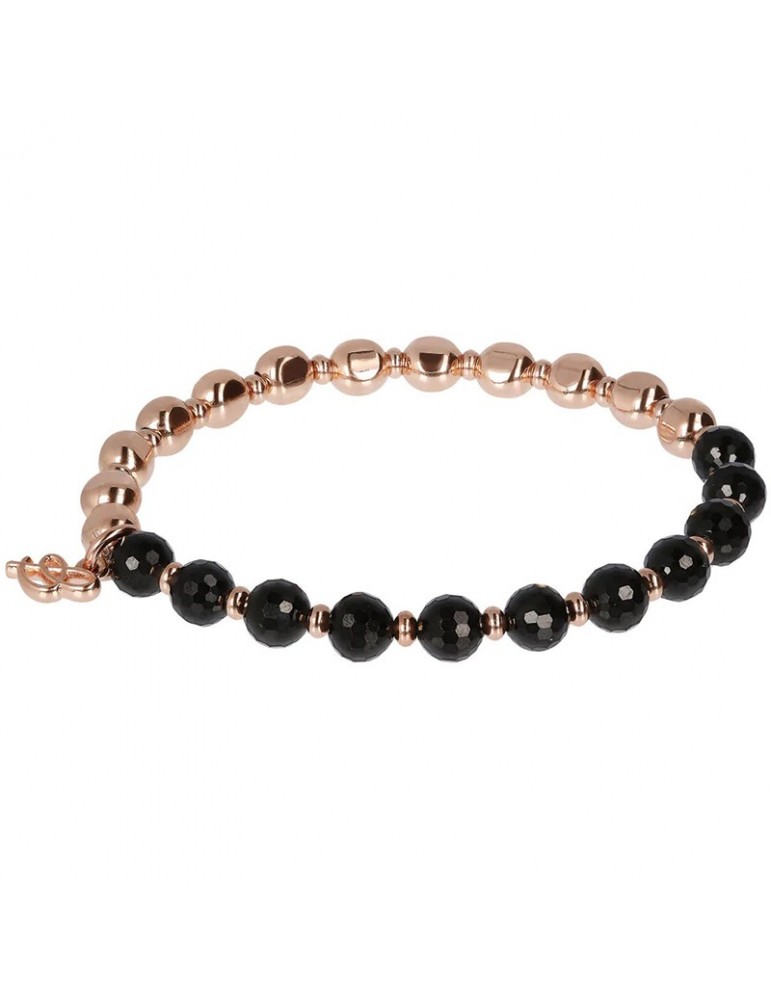 Bronzallure Bracelet - Variegata - Spheres - Black Spinels -WSBZ01431BS