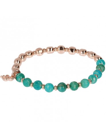 Bronzallure-Variegata-Spheres-Turquoise Amazonite Bracelet-WSBZ01431GAZ