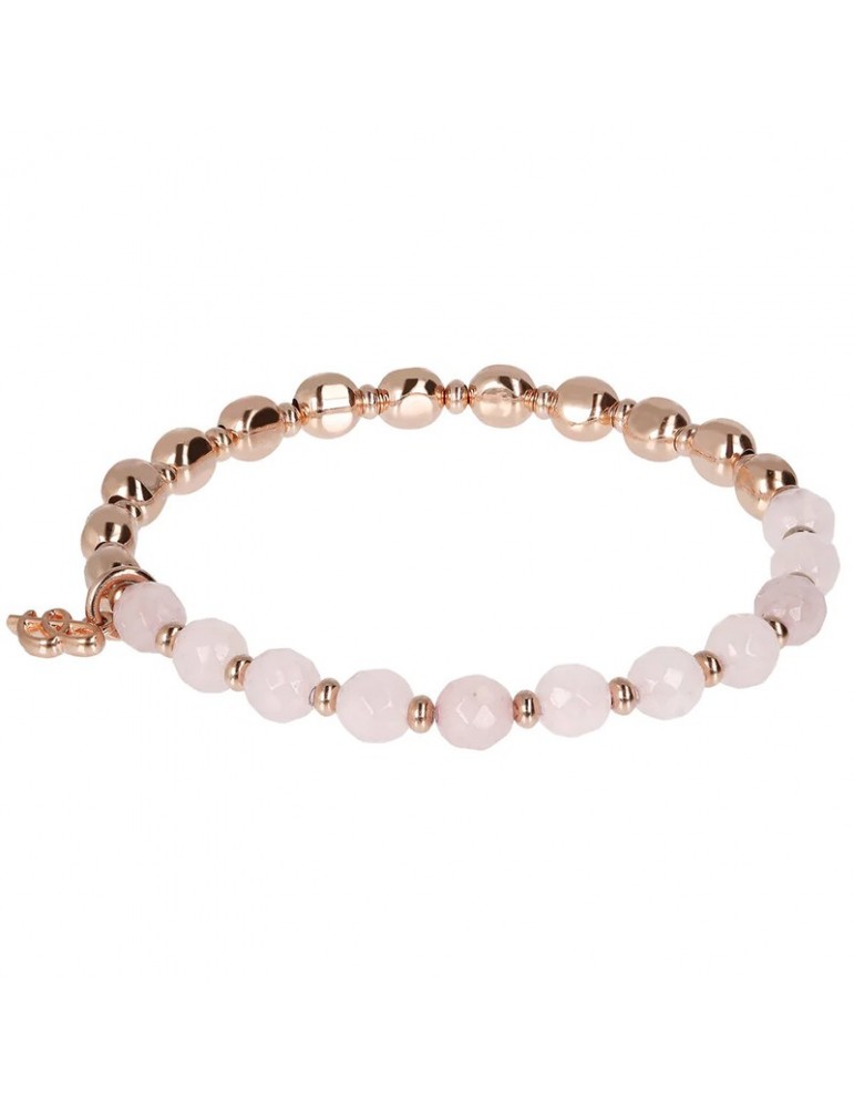 Bronzallure Bracelet - Variegata - Spheres - Rose Quartz - WSBZ01431RQ