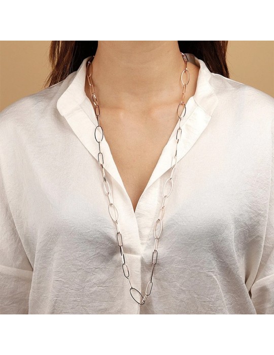 Bronzallure Necklace - Purity - Long-Thin Oval Links-WSBZ01640.R