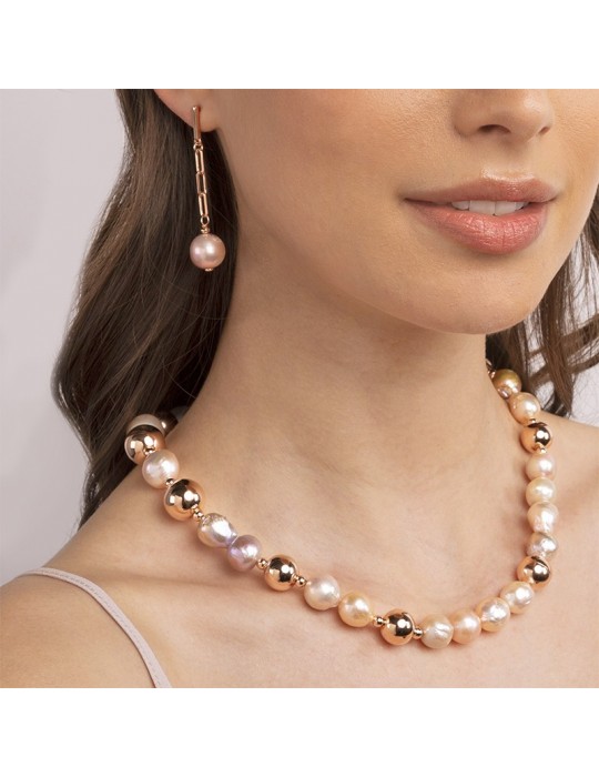 Bronzallure Necklace - Maxima - Choker - Ming Pearls - WSBZ01697.RPRL