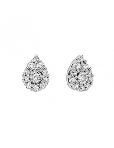 Miluna Earrings - Premium Diamonds Teardrop in 18 White Gold with Natural Diamonds - 0
