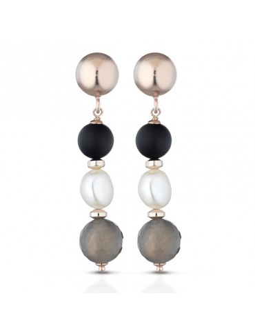 Orecchini Lelune Glamour - Pendenti - Argento 925% - Quarzo - LGEA165