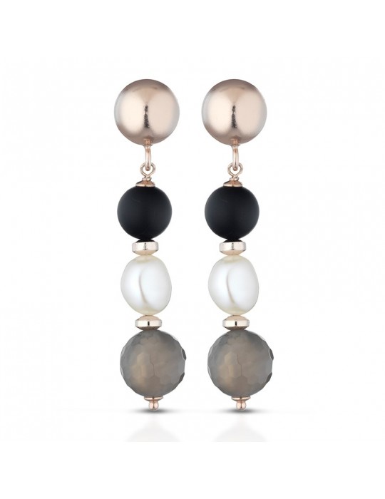 Orecchini Lelune Glamour - Pendenti - Argento 925% - Quarzo - LGEA165