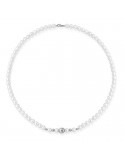 Lelune - Young Necklace with 5.5-6mm Freshwater Pearls and 18k White Gold Spheres - 0
