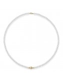 Lelune - Young Necklace with 4.5-5mm Freshwater Pearls and 18k Yellow Gold Spheres - 0