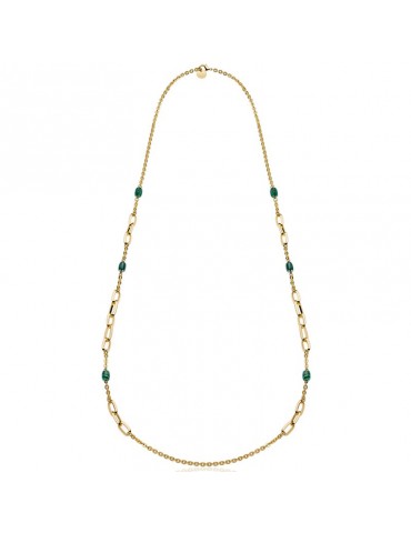 Collana Unoaerre -Lunga-Gold-Catena Forzatina-Malachite-10EXH0024G-1AR