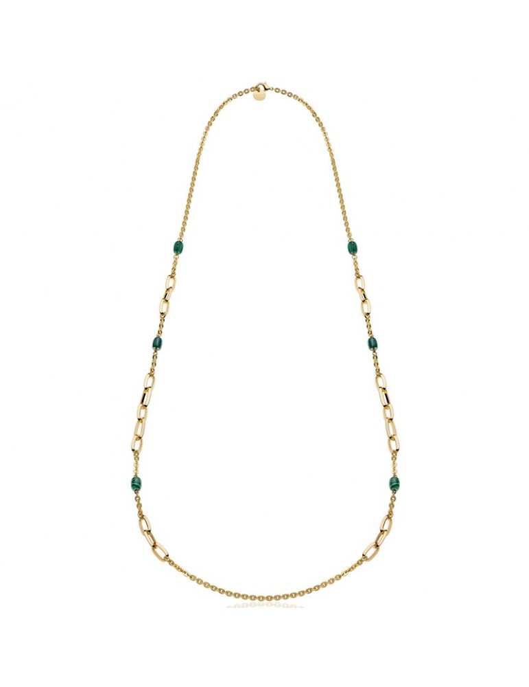 Collana Unoaerre -Lunga-Gold-Catena Forzatina-Malachite-10EXH0024G-1AR