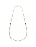 Unoaerre necklace - Long - Gold - Forzatina chain - Malachite - 10EXH0024G-1AR