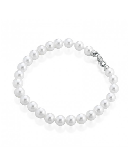 Coscia Bracelet - with 6.5-7mm Akoya Pearls and Natural Diamond - 0
