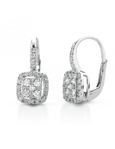 Orecchini Lelune Diamonds - Monachella - Oro - Quadrati - Diamanti 0,60 ct - LDEAM33060