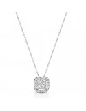 Lelune Diamonds Necklace - in 18k White Gold with Square Pendant and Natural Diamonds 0.28 ct - 0