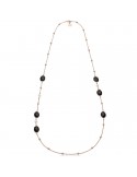 Collana Unoaerre - Chanel - Lunga - Cristalli Neri - Perle - 14EXH0044