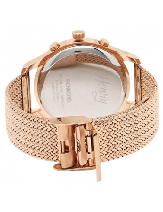 Orologio Henry London - Richmond - Rose Gold - 34mm -Bianco-HL39CM0034