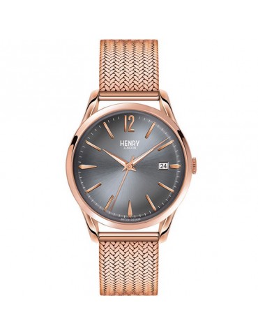 Orologio Henry London - Finchley - Rose Gold - 39mm - Grigio-HL39M0118