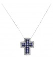 Picca Woman's Necklace - White Gold Rood with Diamonds and Shappires - 0