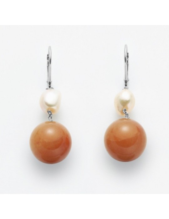 Miluna Earrings - Pendants - Orient Pearls - 11-12 mm - Quartz-PER1994