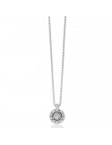 Miluna Necklace - Premium Diamonds in 18 White Gold with Round Pendant and Natural Diamonds - 0
