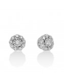 Miluna Earrings - Premium Diamonds Light Point Round in 18 White Gold with Natural Diamonds - 0