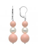 Miluna earrings - Earth and Sea - Pearls 8.5 -9 mm - Pink Coral - PER2467