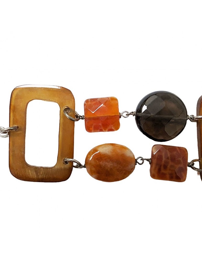 Bracciale Della Rovere - Osso - Aragonite-Quarzo Fumè-B016565S130080AD
