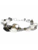 Lelune Glamor Bracelet - Baroque Pearls - Smoky Quartz - LGBR83CH