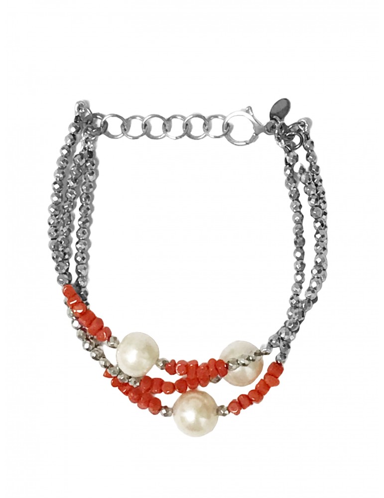 Bracciale Della Rovere -  Perle Barocche - Corallo Rosso - DR159