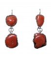Della Rovere Earrings - Pendants in 925% Silver with Red Coral Elements