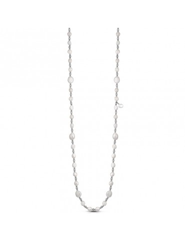 Collana Lelune Glamour - Divina - Ematite Silver-Perle-Argento-LGNK233