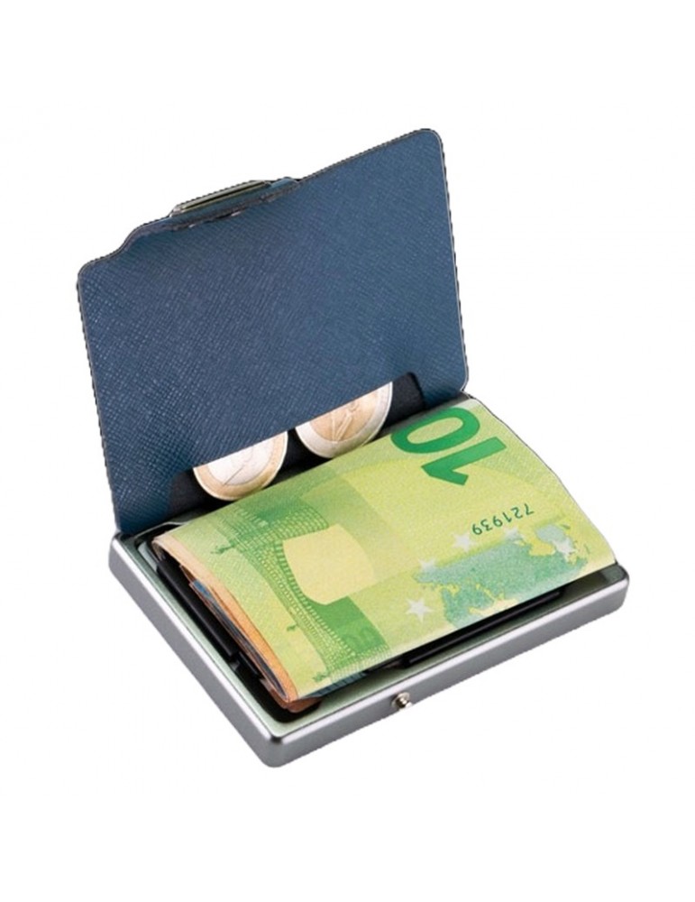 Portafoglio Mondraghi Saffiano Plus Pelle Blu-Portamonete-MC-31110