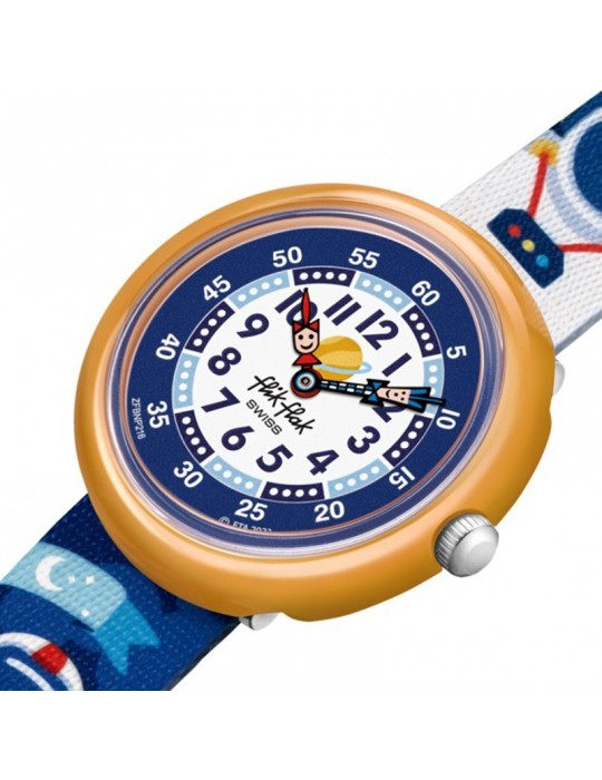 Flik Flak Watch - Astrodreams - Yellow -32mm-Blue-Astronauti-FBNP216