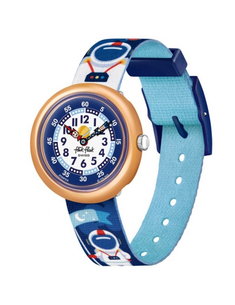 Flik Flak Watch - Astrodreams - Yellow -32mm-Blue-Astronauti-FBNP216