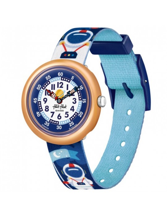 Flik Flak Watch - Astrodreams - Yellow -32mm-Blue-Astronauti-FBNP216