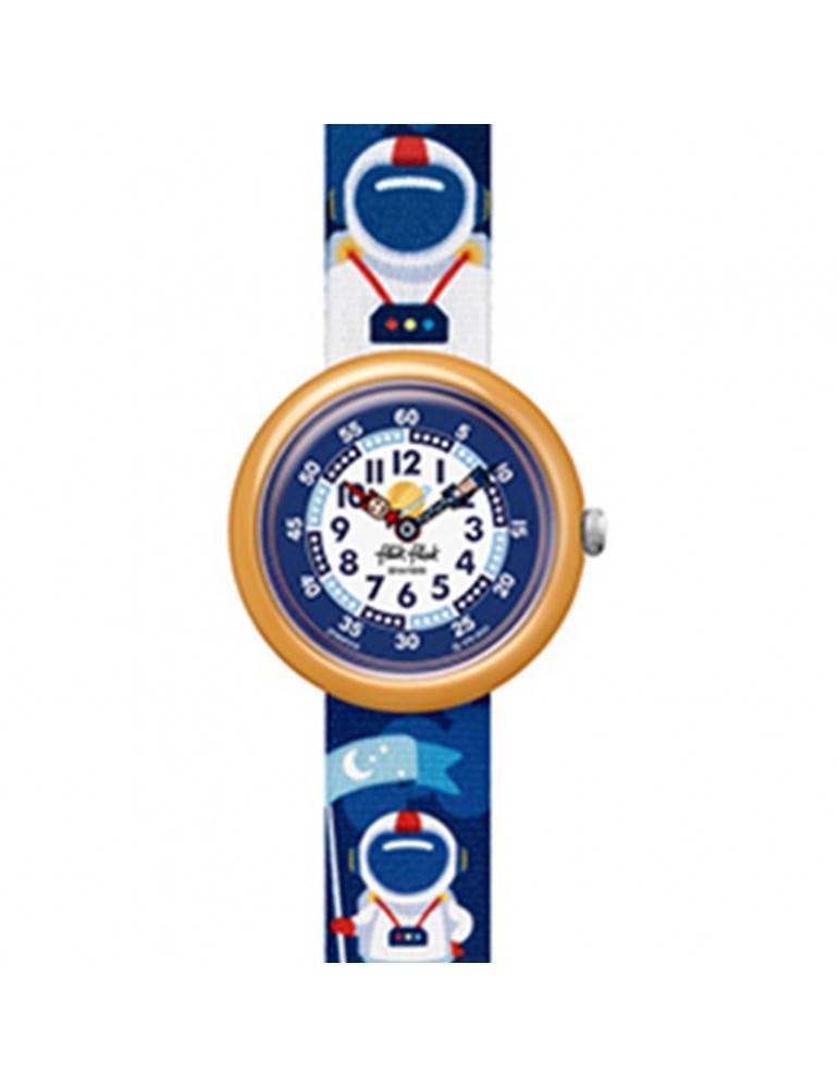 Flik Flak Watch Astrodreams Yellow -32mm-Blue-Astronauti-FBNP216