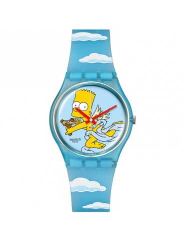 Orologio Swatch - Angel Bart -34mm-Azzurro-Bart Cupido-Nuvole-SO28Z115