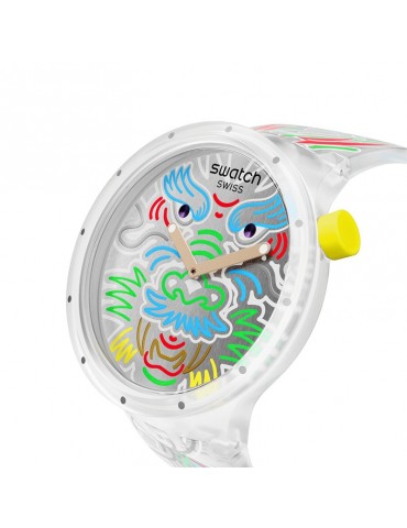Swatch-Dragon watch in Cloud-Transparent-47mm-Silver-Dragon-SB05Z102 2