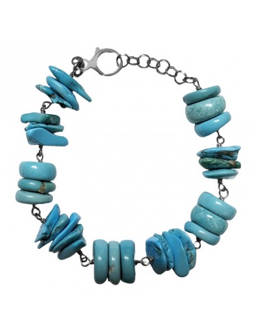 Della Rovere Bracelet - 925% Silver - Amazonite - Turquoise Howlite - DR162