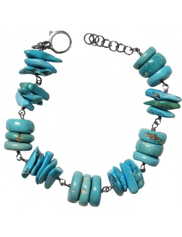 Bracciale Della Rovere -Argento 925%-Amazzonite-Howlite Turchese-DR162 2