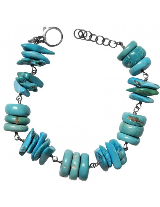 Della Rovere Bracelet - 925% Silver - Amazonite - Turquoise Howlite - DR162