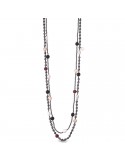 Lelune Glamour Ruby Necklace in Hematite with Pearls and Agate for Women - 0