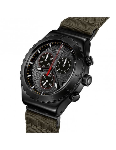 Swatch Watch - By The Bonfire - Chronograph - Black - 43mm - Khaki Green - YVB416 2