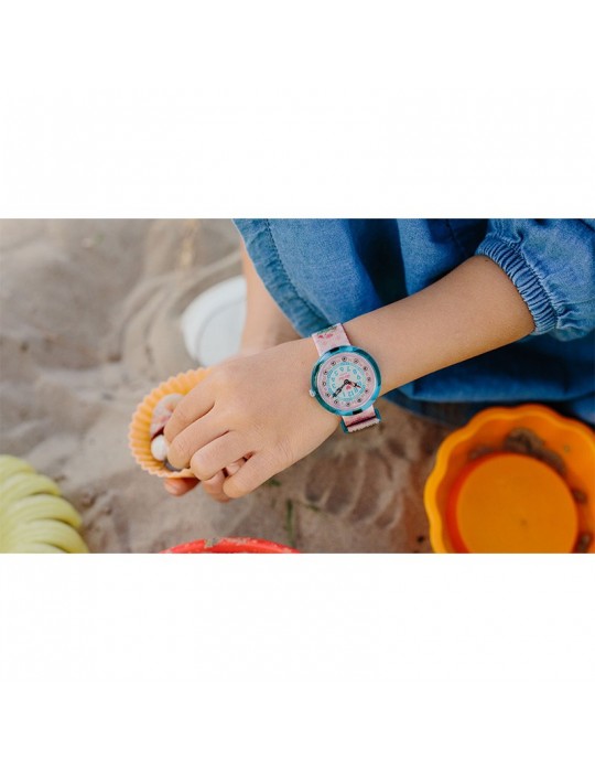 Flik Flak Watch - Bake It Up - Turquoise - 32mm-Pink-Cupcake-FBNP219
